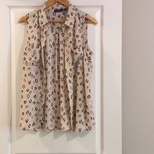 M Cheetah print blouse in beige and pink